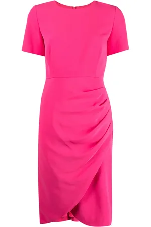 Paule Ka Gathered-detail short-sleeve dress