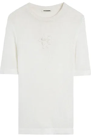 Jil Sander Crochet-flower knit T-shirt