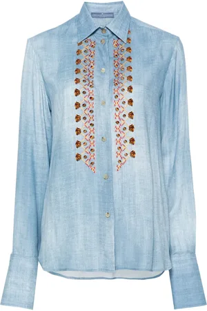 ERMANNO SCERVINO Embroidered chambray shirt