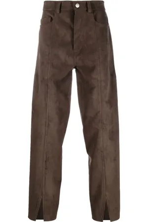 Nanushka Faux-suede straight-leg trousers