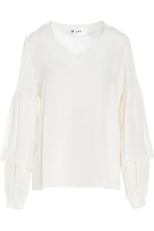 Di.la3 Pari Puff-sleeve silk blouse