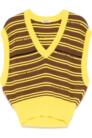 Miu Miu 2010-2020s MIU MIU logo striped vest