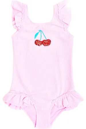 SOLISWIM KIDS Cherry-embroidered swimsuit