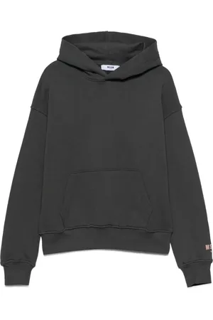 Msgm Rubberised-logo cotton hoodie