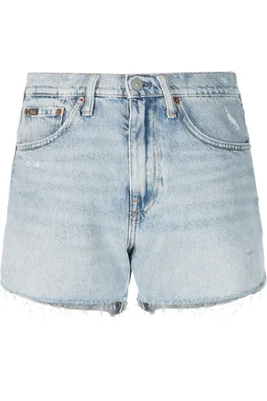 Ralph Lauren High-waisted distressed denim shorts