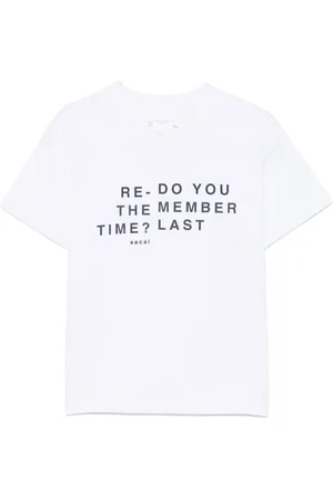 SACAI Flocked-slogan T-shirt
