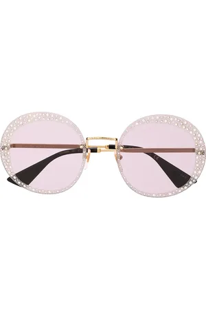 Gucci Crystal-embellished round-frame sunglasses