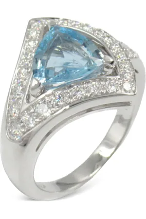 Bvlgari 2010s 18kt white gold Diva Dream aquamarine and diamond ring