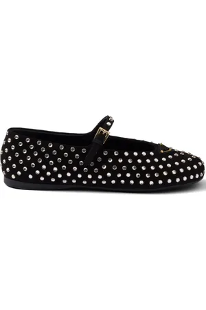 Prada Crystal-embellished ballerina shoes