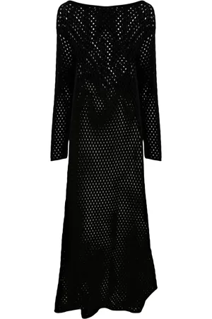 SEMICOUTURE Open-knit cotton maxi dress