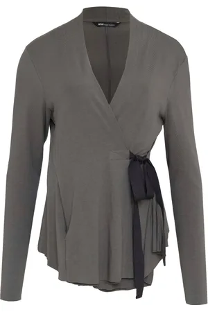 Uma Raquel Davidowicz Tied-waist curve-hem cardigan
