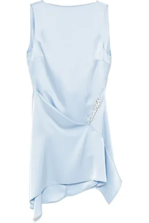DAVID KOMA Crystal-claw detailed asymmetric mini dress