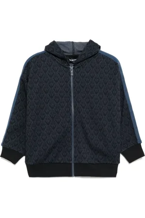 Emporio Armani Monogram zip-up hoodie