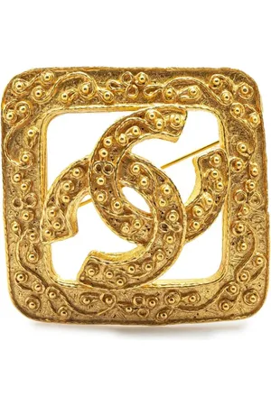 CHANEL 1994 Plated CC Diamond Brooch costume brooch