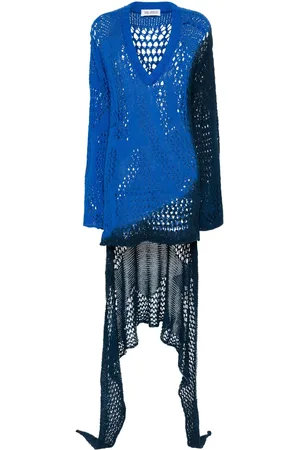The Attico Crochet-knit high-low dress