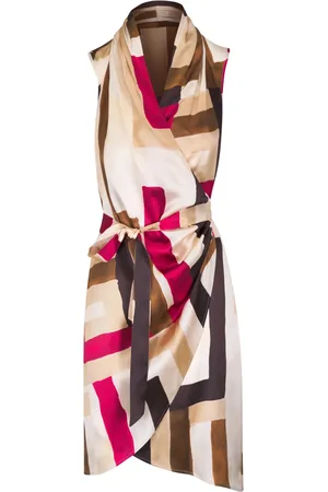 Kiton Geometric-print silk dress
