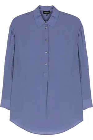 Emporio Armani Partial-fastening lyocell shirt