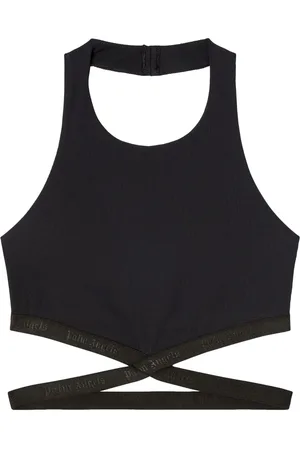 Palm Angels Crossed-waist ribbed sports bra