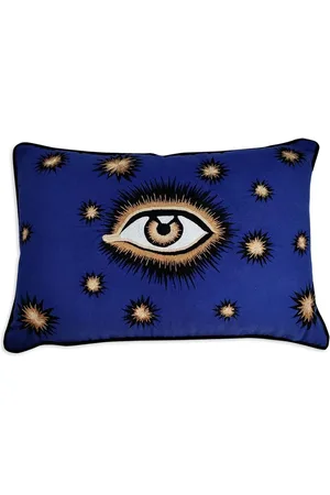Les-Ottomans Eye-motif embroidered cushion