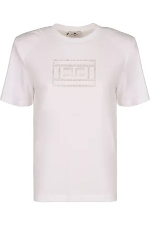 Elisabetta Franchi Logo-embroidered cotton T-shirt