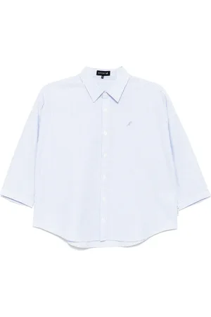 AGNÈS B. Dinosaur-patch striped shirt