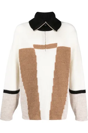 There Was One Colour-block half-zip jumper