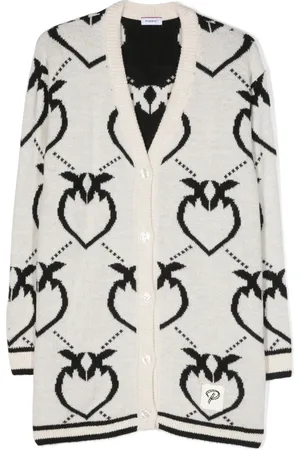 Pinko Love Birds-print V-neck cardigan