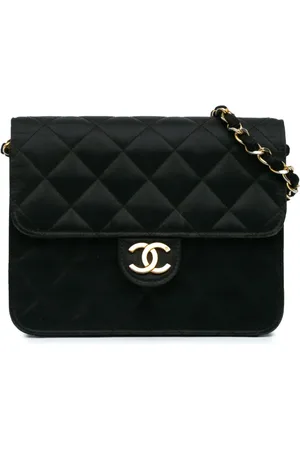 CHANEL 1986-1988 Mini Square Classic Satin Single Flap crossbody bag