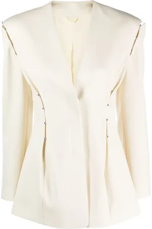 DEL CORE Dart-detail tailored virgin wool blazer