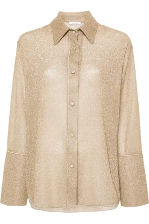 Oseree Lurex long-sleeve shirt