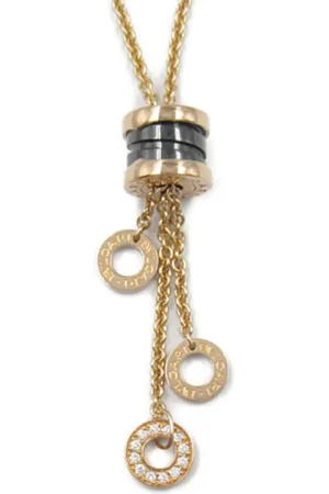 Bvlgari 2010s 18K rose gold B.zero1 diamond necklace