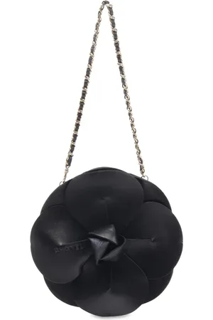 CHANEL 2002-2003 Lambskin and Satin Camellia Flower Evening Bag handbag