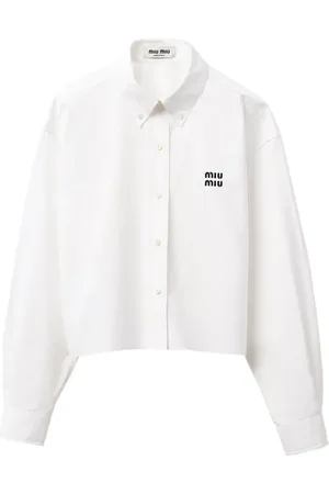 Miu Miu Cropped poplin shirt