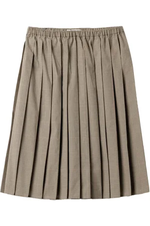 Miu Miu Checked pleated midi skirt