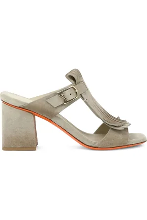 santoni 65mm Dua fringe-detail block-heel sandals