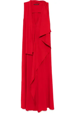 YOHJI YAMAMOTO Ry Lawn long draped sleeveless dress