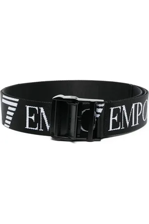 EA7 Logo-print buckled belt