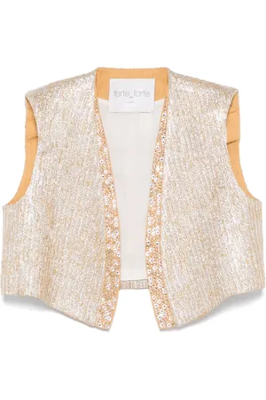 FORTE FORTE Crystal-embellished waistcoat