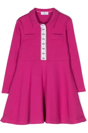 Chiara Ferragni Logo-trim long-sleeve dress