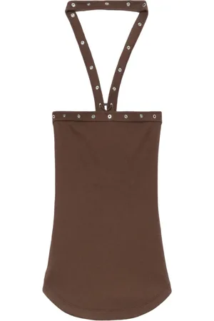The Attico Eyelet-detail cotton tank top