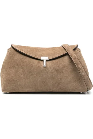 Totême T-Lock suede shoulder bag