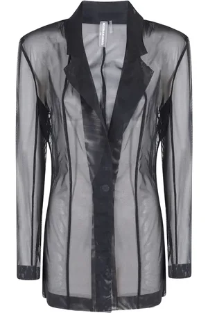 Norma Kamali Sheer longline blazer