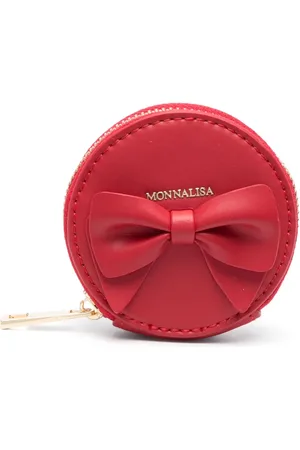 MONNALISA Bow-detail leather wrist bag