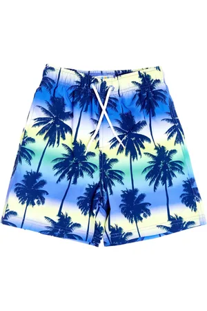 SOLISWIM KIDS Palm tree-print swim shorts