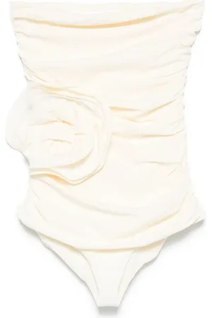 MAGDA BUTRYM Flower appliqu?? strapless swimsuit
