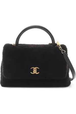 CHANEL 2016-2017 Medium Shearling Coco Top Handle Bag satchel