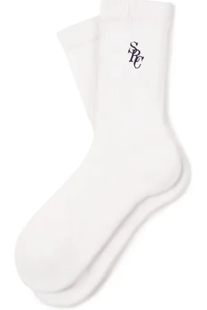 Sporty & Rich Logo-embroidered calf socks