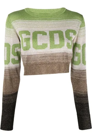GCDS Logo-print ombr?? cropped jumper