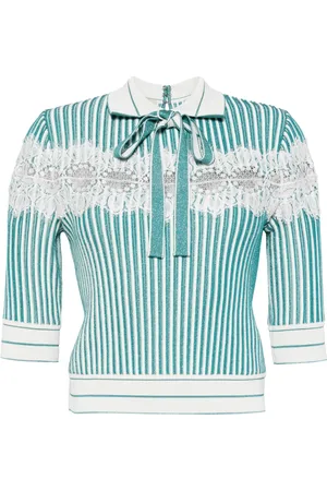 Elie saab Embroidered knit cropped top
