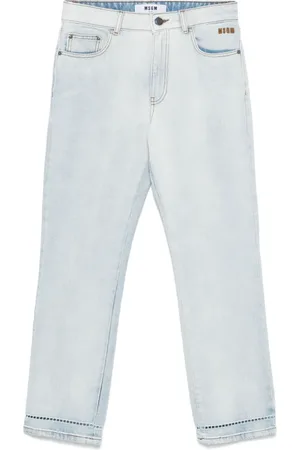 Msgm Logo-embroidered jeans
